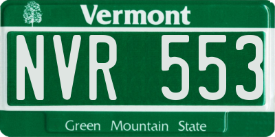 VT license plate NVR553