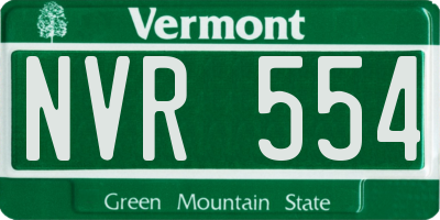 VT license plate NVR554