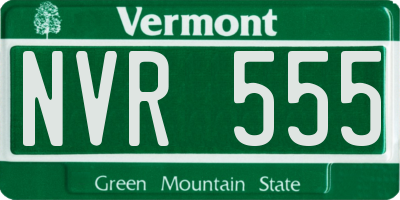 VT license plate NVR555