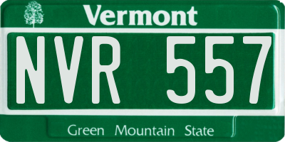 VT license plate NVR557