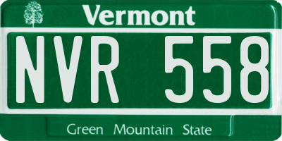 VT license plate NVR558