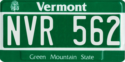 VT license plate NVR562