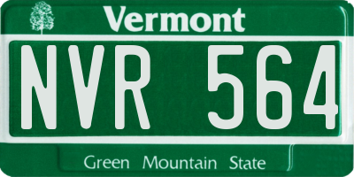 VT license plate NVR564