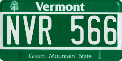 VT license plate NVR566