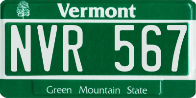 VT license plate NVR567