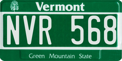 VT license plate NVR568