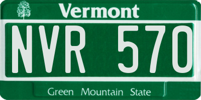VT license plate NVR570