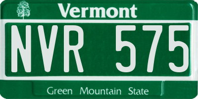 VT license plate NVR575