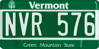 VT license plate NVR576