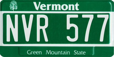 VT license plate NVR577