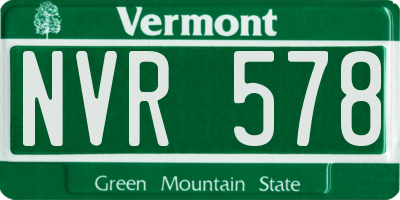 VT license plate NVR578