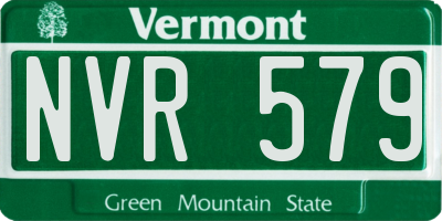 VT license plate NVR579