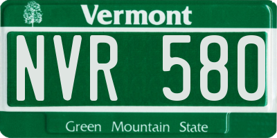 VT license plate NVR580