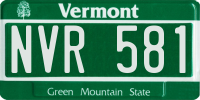 VT license plate NVR581