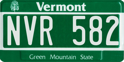 VT license plate NVR582