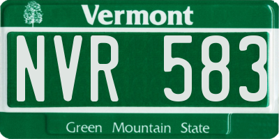 VT license plate NVR583