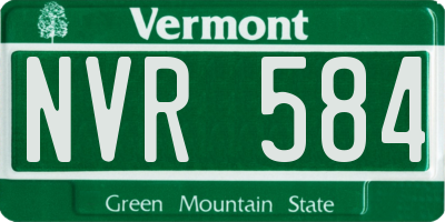 VT license plate NVR584