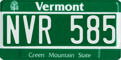 VT license plate NVR585