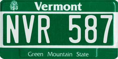 VT license plate NVR587