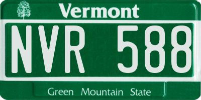 VT license plate NVR588