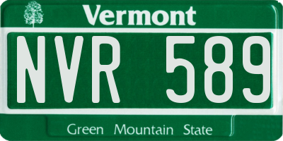 VT license plate NVR589