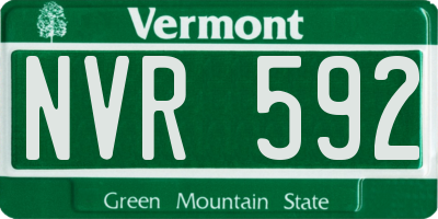 VT license plate NVR592
