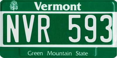 VT license plate NVR593