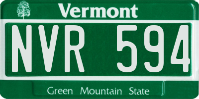 VT license plate NVR594