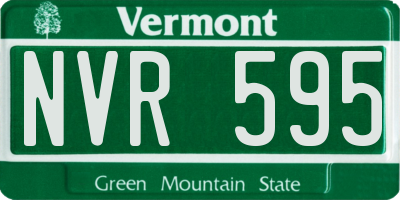 VT license plate NVR595