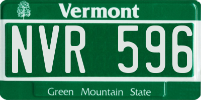 VT license plate NVR596
