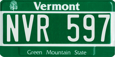 VT license plate NVR597