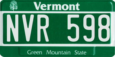 VT license plate NVR598