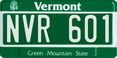 VT license plate NVR601