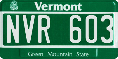 VT license plate NVR603