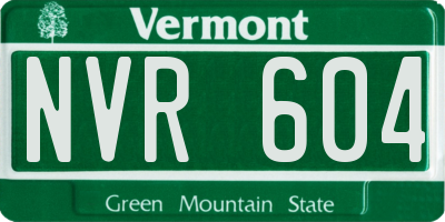 VT license plate NVR604