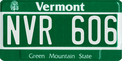VT license plate NVR606