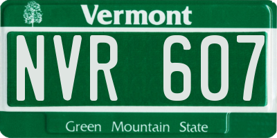 VT license plate NVR607