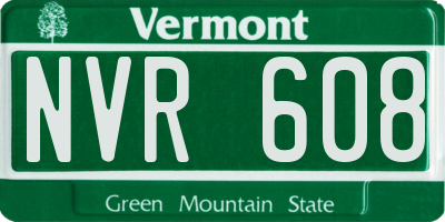 VT license plate NVR608