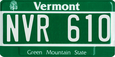 VT license plate NVR610