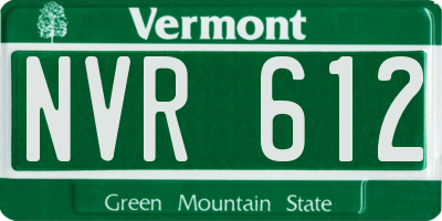 VT license plate NVR612