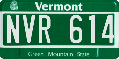 VT license plate NVR614