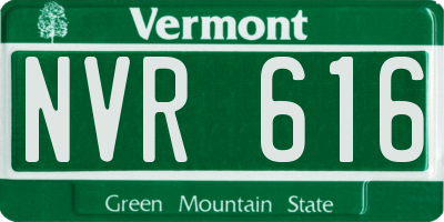 VT license plate NVR616