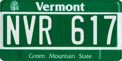 VT license plate NVR617