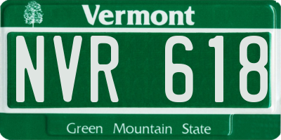 VT license plate NVR618