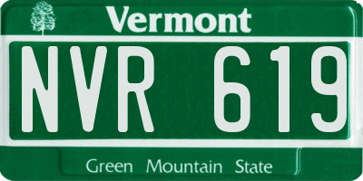 VT license plate NVR619