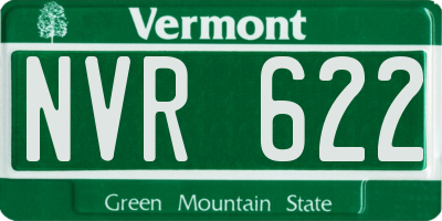 VT license plate NVR622