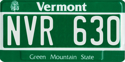 VT license plate NVR630
