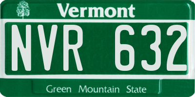 VT license plate NVR632