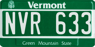 VT license plate NVR633