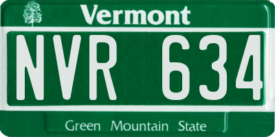 VT license plate NVR634
